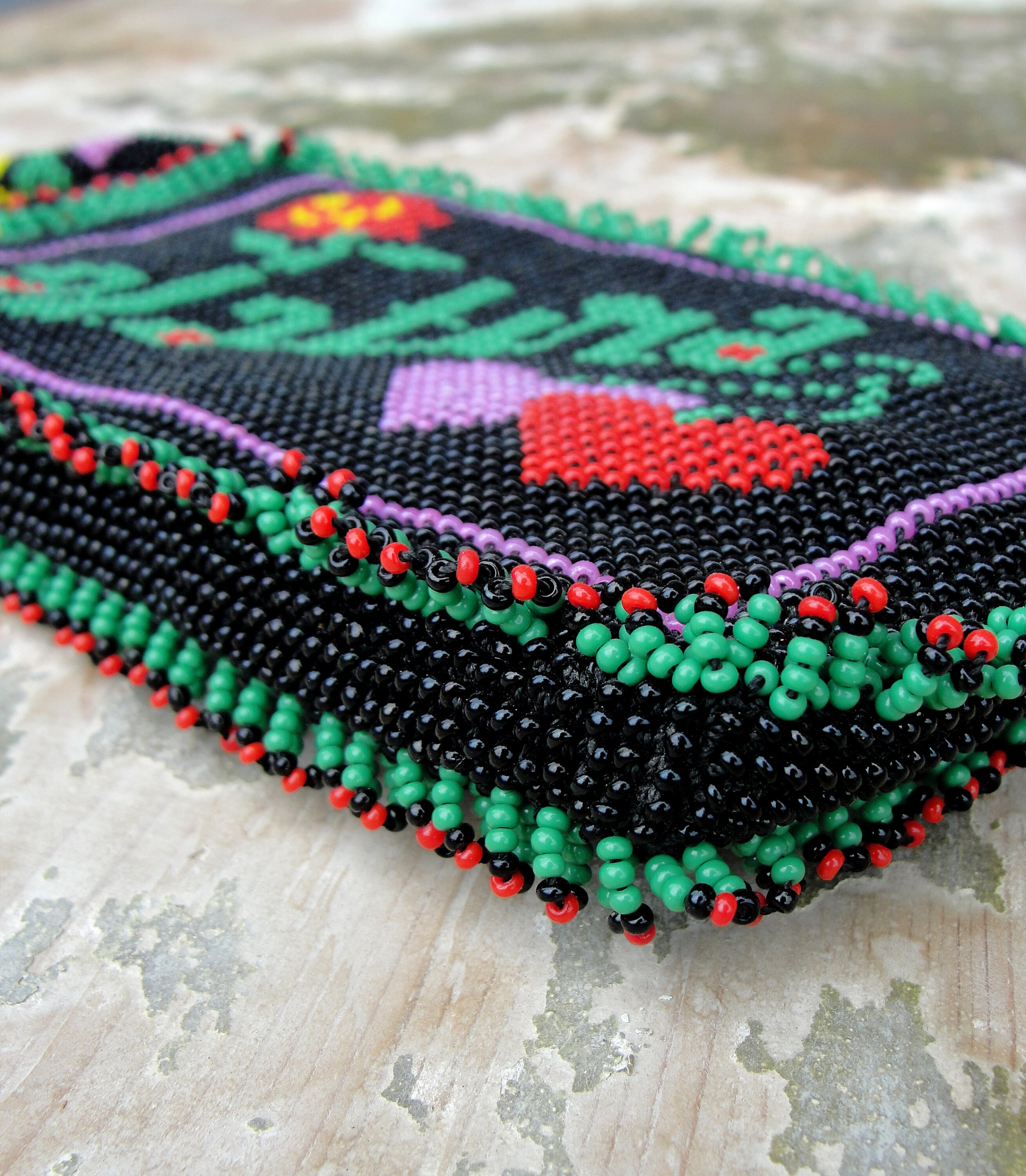 Vintage Beaded Coin Purse Beadwork Remembrance Wallet Coin Etsy UK