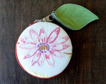 Macaron Coin Purse Wallet - Vintage Embroidery and Fabric