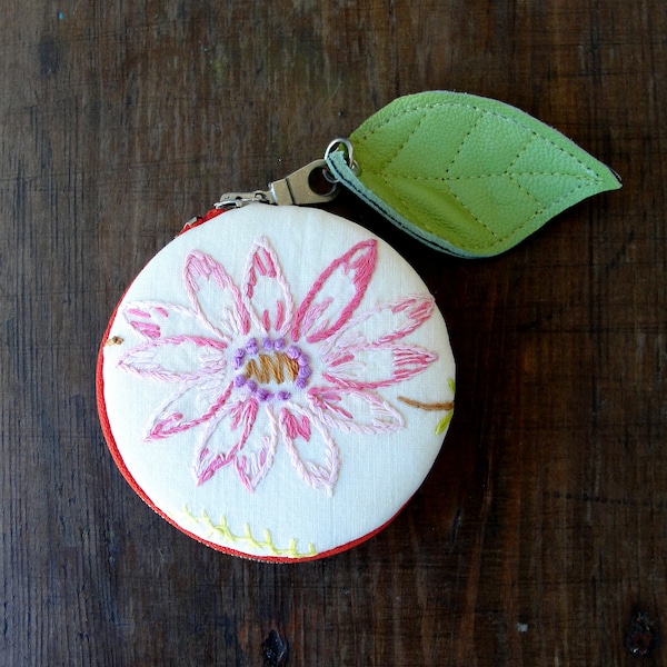 Portefeuille Macaron Coin Purse - Broderie et tissu vintage