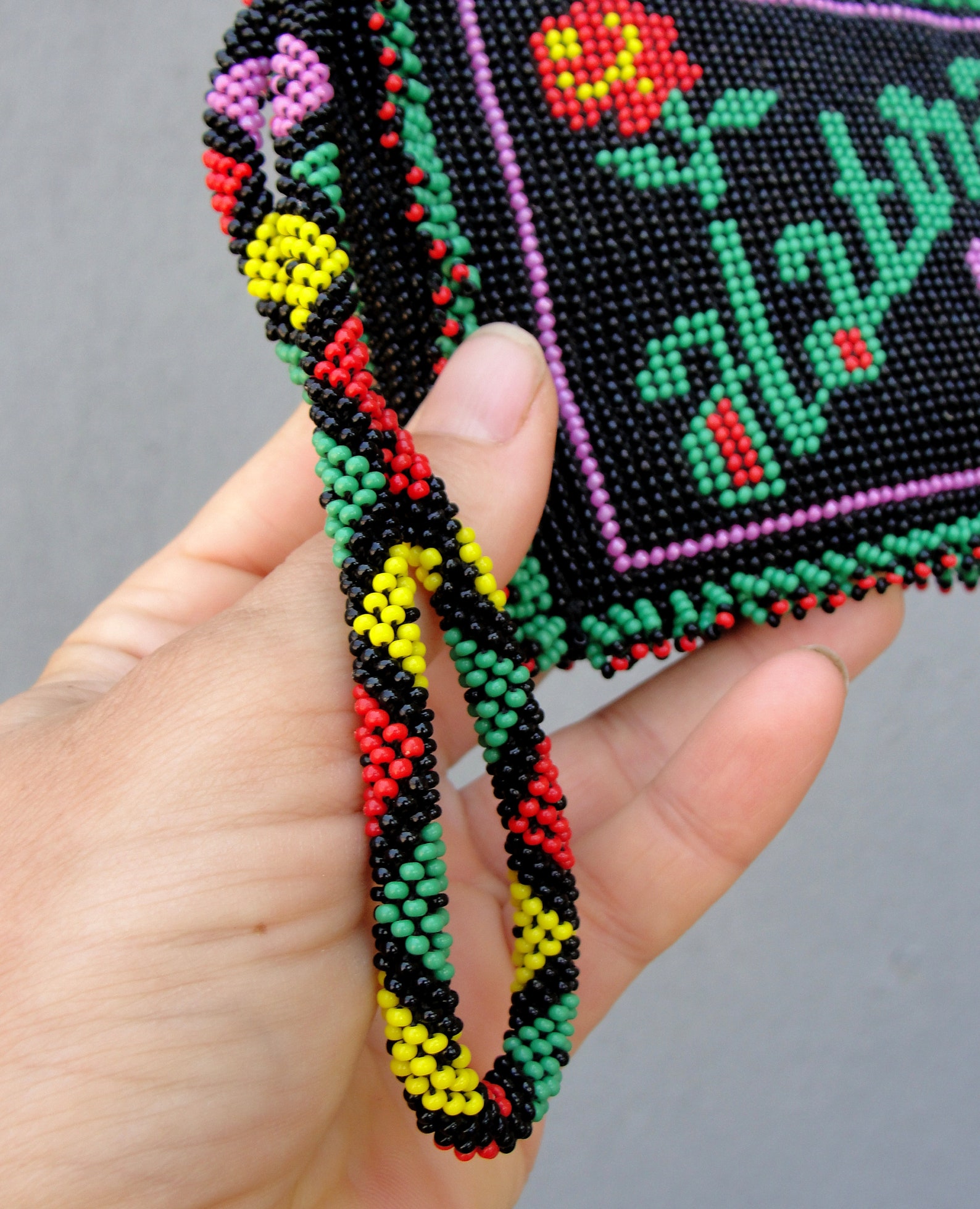 Vintage Beaded Coin Purse, Beadwork Remembrance, Wallet Coin Purse