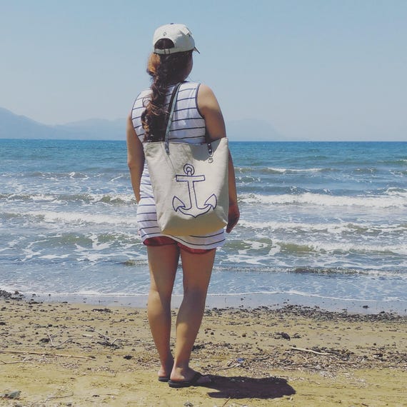 the beach people linen tote