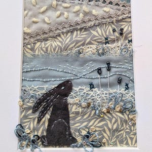 Blue Moon Slow Stitch Kit - Textile Art, Landscape Embroidery