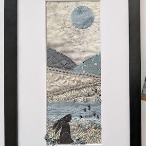 Blue Moon Slow Stitch Kit - Textile Art, Landscape Embroidery