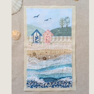 The Beach Huts Slow Stitch Kit – Seaside Sewing Kit - Embroidery for Beginners