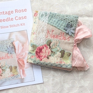 Vintage Rose Needle Case Slow Stitch Kit - Embroidery Project