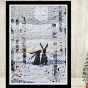 White Forest Deluxe Slow Stitch Kit - Applique Art, Easy Embroidery Project image 9