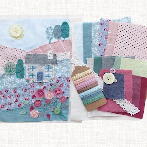 Finished kit with fabrics and threads