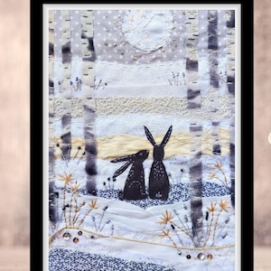 White Forest Deluxe Slow Stitch Kit - Applique Art, Easy Embroidery Project image 13