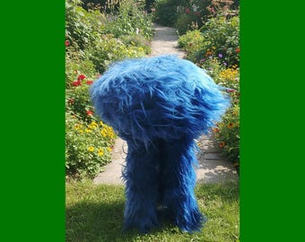 Comfortabele kruk van imitatiebont, moderne pluche kruk, eigentijdse kruk van imitatiebont