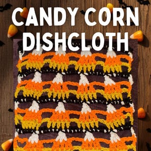 Candy Corn Stitch & Dishcloth Potholder Crochet Pattern