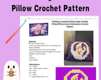 Pillsbury Inspired Ghost Sugar Cookie Pillow Crochet Pattern