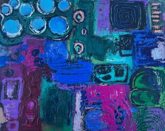 8"x10" Abstract Painting on Canvas, Original Art, Acrylic Painting, Mixed Media Painting, Intuitive Art, Abstract Expressionism