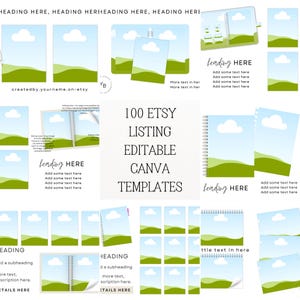 100 Editable Etsy Listing Templates | Canva Templates for Digital & Handmade Products