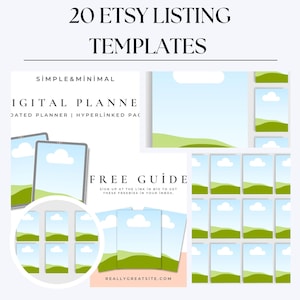 Etsy Listing Photo Templates: 20 Editable Canva Product Displays (Digital Download