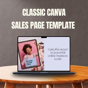 Classic Canva Sales Page Template, Professional Landing Page, Editable Business Website