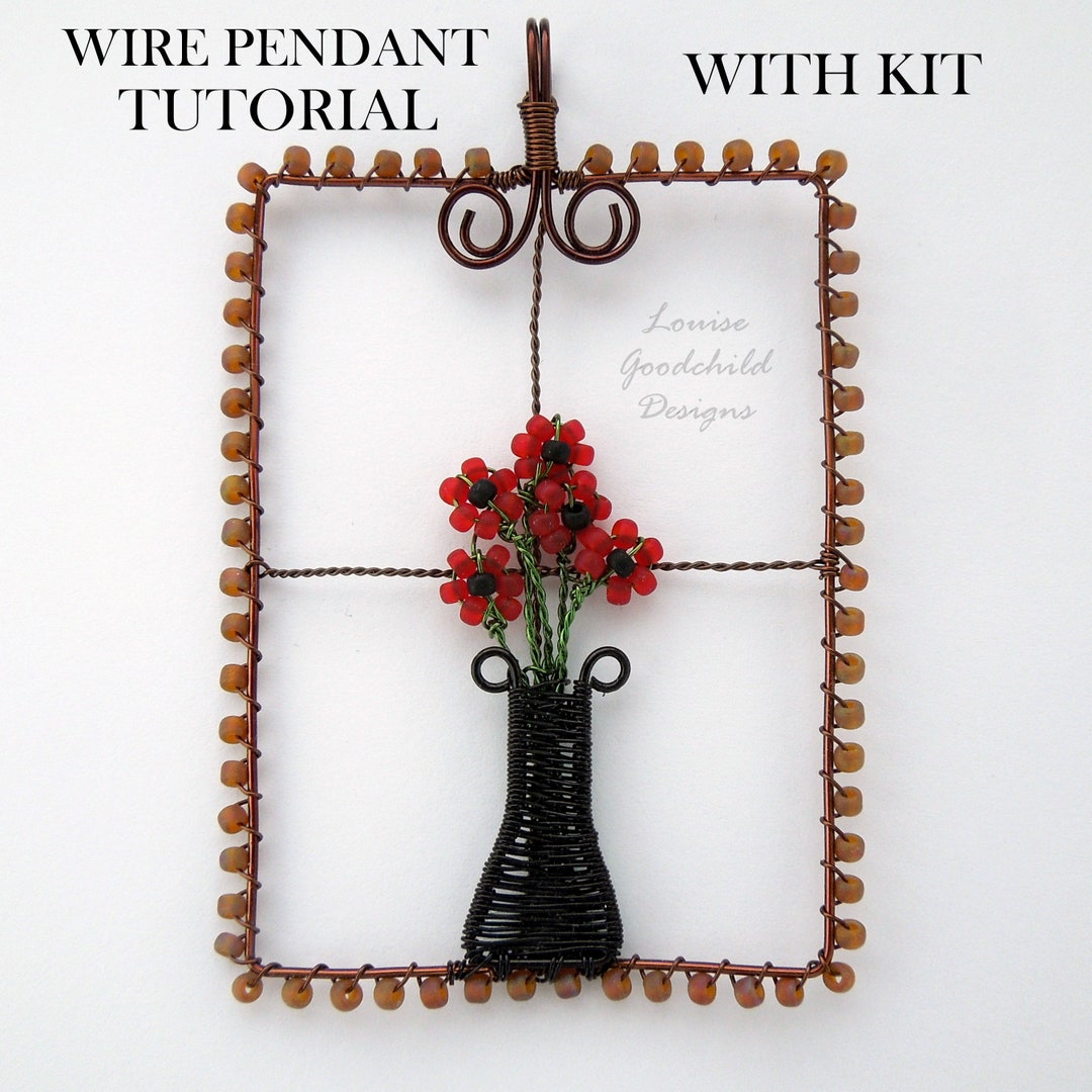 Wire Tutorial AND Kit, Wire Pendant Kit, Wire Jewelry Kit, Wire