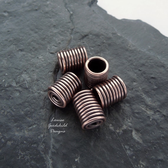 Handmade Solid Antique Copper Wire End Caps, 1 Pair, Bracelet Ends, Spiral End  Cap, Oxidised, Bracelet Findings, Viking Knit, Necklace Ends 