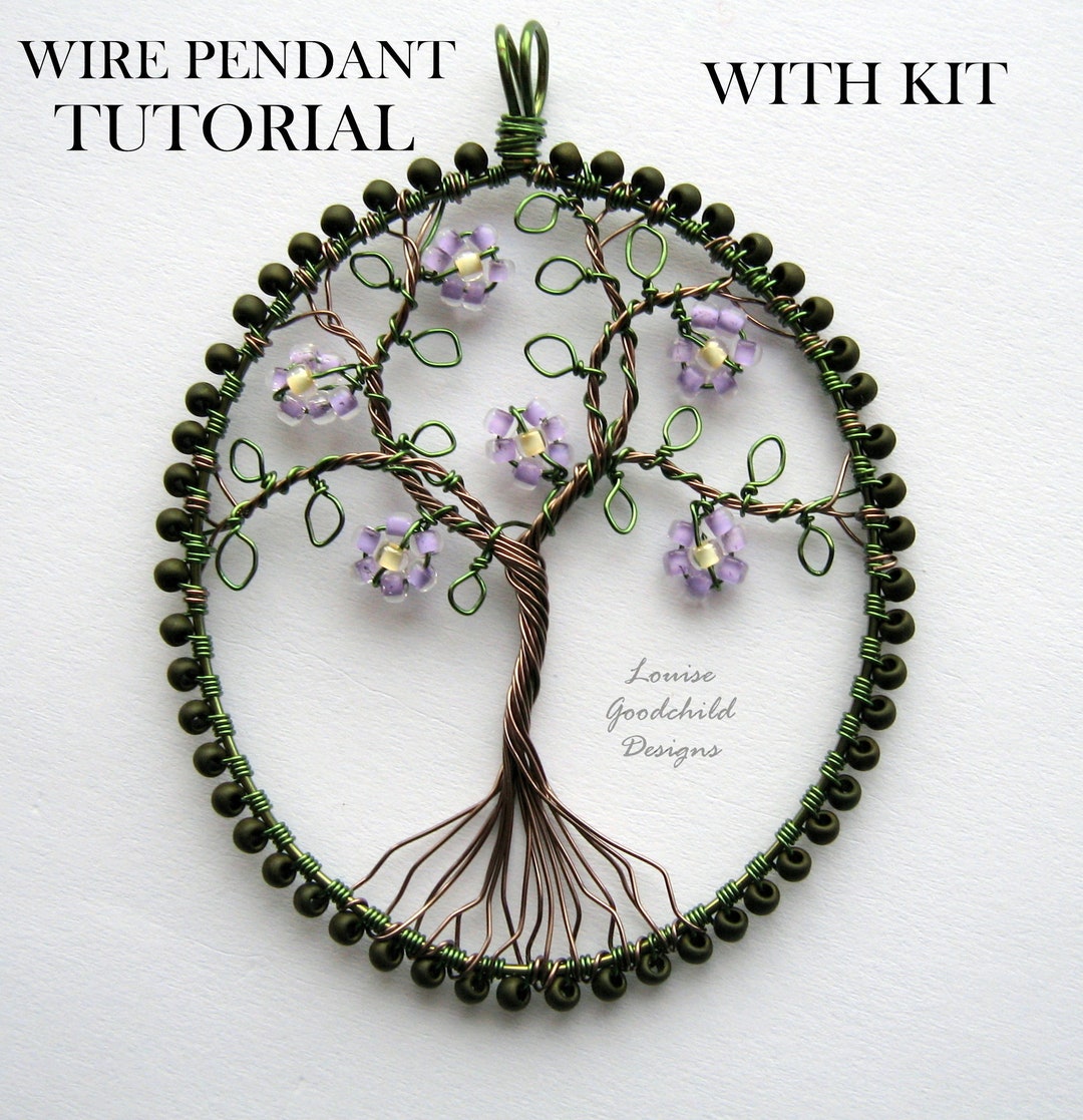 Wire Tree Pendant Tutorial AND Kit, Make Your Own, Necklace Diy Kit