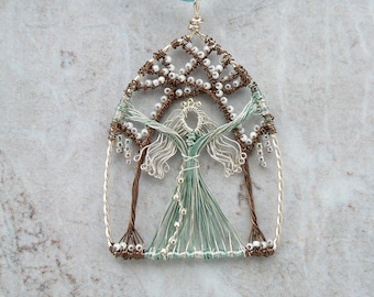 Winter goddess pendant, ice queen pendant, Christmas jewellery, winter necklace