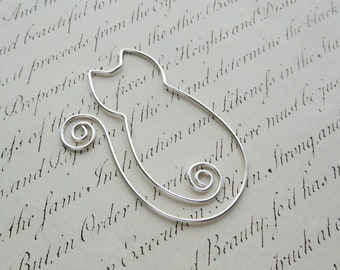 Silver cat bookmark, kitten bookmark, metal bookmark, animal bookmark, book lover, cat lover gift,