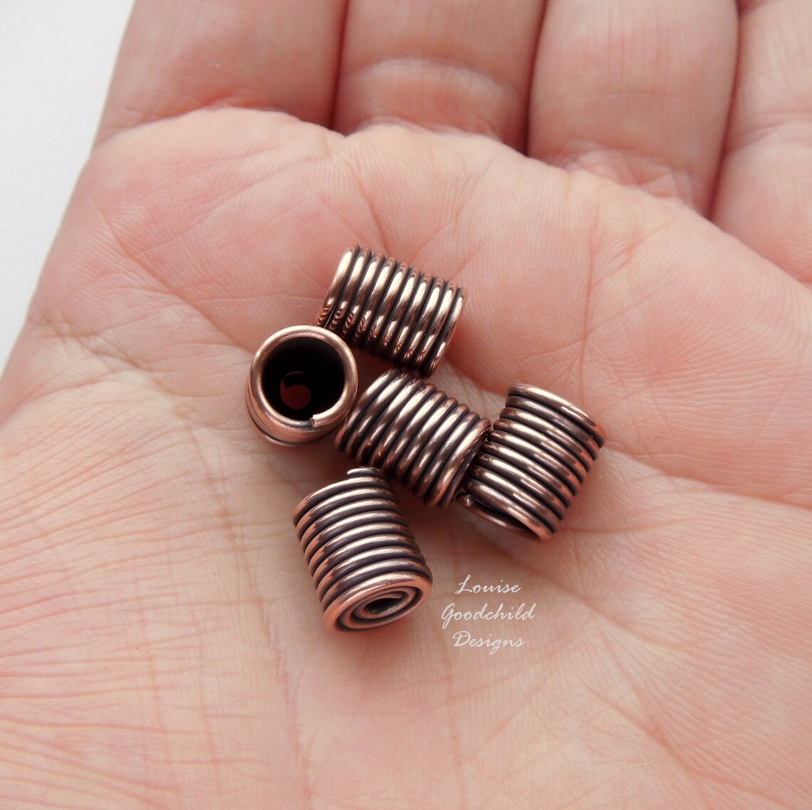 Handmade solid antique copper wire end caps 1 pair bracelet Etsy