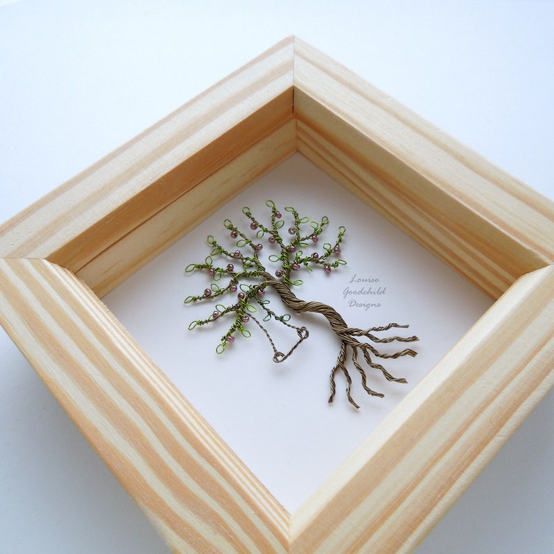 Framed Wire Tree Art Wall Hanging Home Decor Wirework Etsy