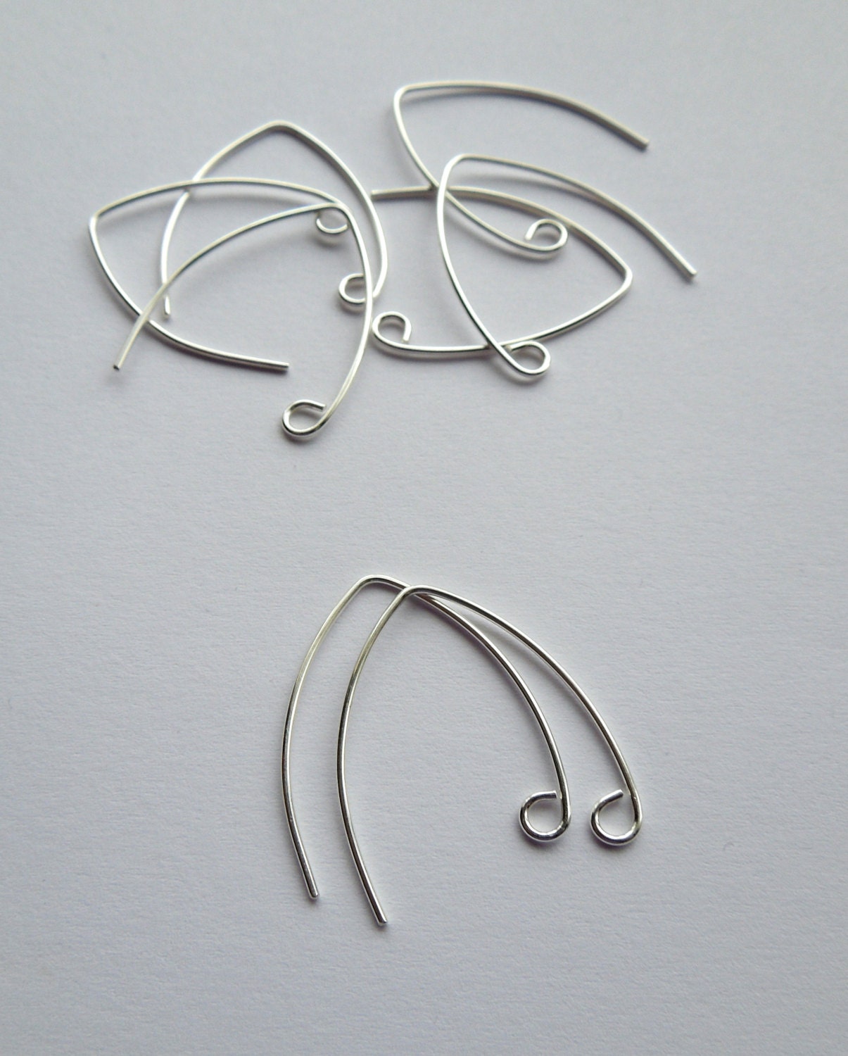 Handmade Ear Wires Sterling Silver Ear Wires Angled Ear - Etsy UK