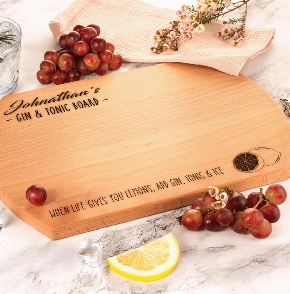 Tabla De Cortar Personalizada De Gin Tonic, Regalo Ideal Para Papá O El Día Del Padre