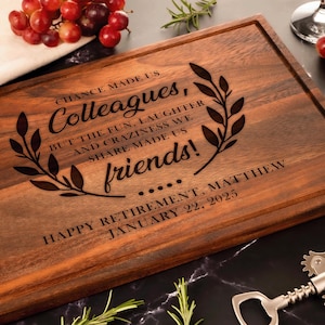 Chance Made Us Colleagues Retirement Cutting Board - Retirement Gift - Unique Retirement Gift - Retirement Ideas - Custom Retirement Gift