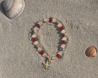 Bracelet étoile de mer – perles colorées faites main