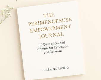 Diario di 30 giorni per la premenopausa, dedicato al supporto ormonale, alla salute mentale e alla riflessione quotidiana. PDF stampabile per le donne.