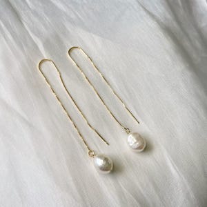 Keshi Freshwater Pearl Drop Earrings