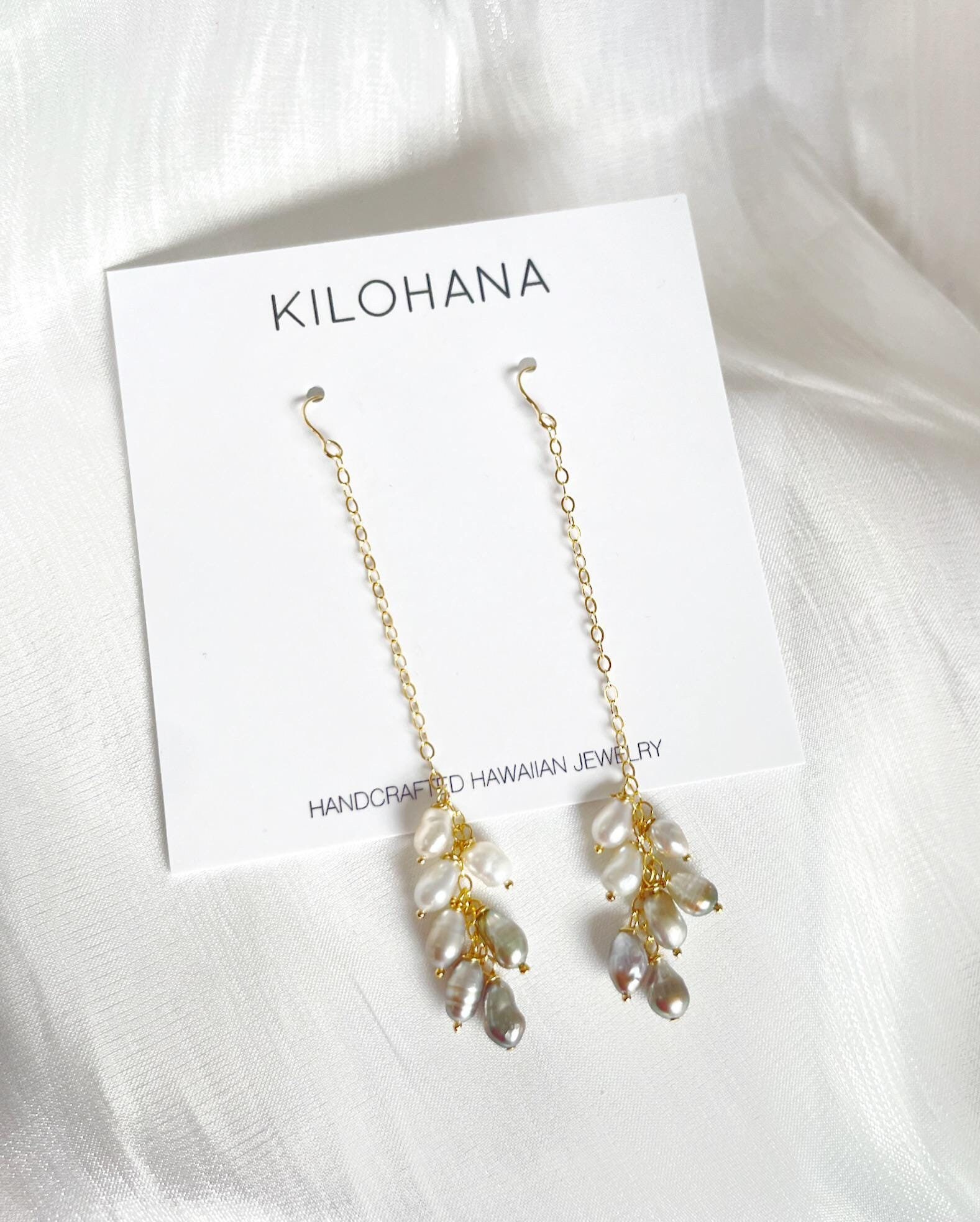 Genuine Tahitian Keshi Pearl Ombre Tassel Earrings