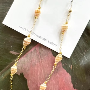 Momi ‘Ōnikiniki ‘Āhiehie 14k Gold Filled Chain Drop Earrings