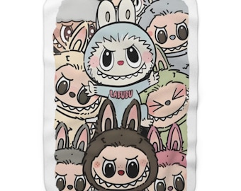 Labubu Sherpa Fleecedecke-Labubus, Kuschlige Bettwäsche, Super weiche Decke, Geschenk für Sie, Labubu-Decke, Geburtstagsgeschenk, Labubu, weiche Decke