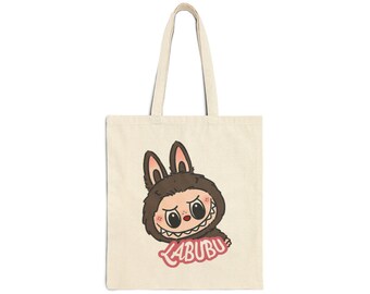 Labubu Basic Baumwoll Henkeltasche | Niedliche wiederverwendbare Einkaufstasche, umweltfreundliche Einkaufstasche, perfektes Geschenk für sie