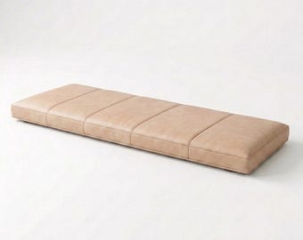Benutzerdefinierte Leder Bank Kissenbezug, natürlich beige Fenster Sitzkissen, handgefertigtes Eingangsbereich Bankett Pad, personalisierte Größe und Farbe