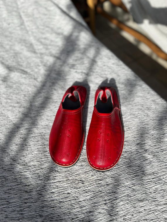 Zapatos de cuero marroquíes para hombre Zapatillas babuchas