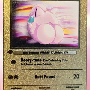 pokemon gold card jigglypuff 1999 Burger King Pokmon 23K Gold-Plated #39 .Released during the peak of the original Kanto-era phenomenon, & A Tomy San Diego Comic Con Pokmon Exclusive ASH action figure from 2016 1999 Nintendo JIGGLYPUFF gold metal