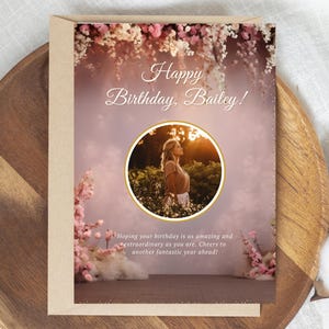 Cartão de felicitações de aniversário | Download digital personalizável | Desejos de aniversário exclusivos