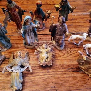 Vintage Alderbrook Nativity Set Complete 13 piece free shipping image 2