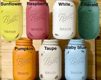 Distressed mason jar centerpieces and decor with or without ribbon!