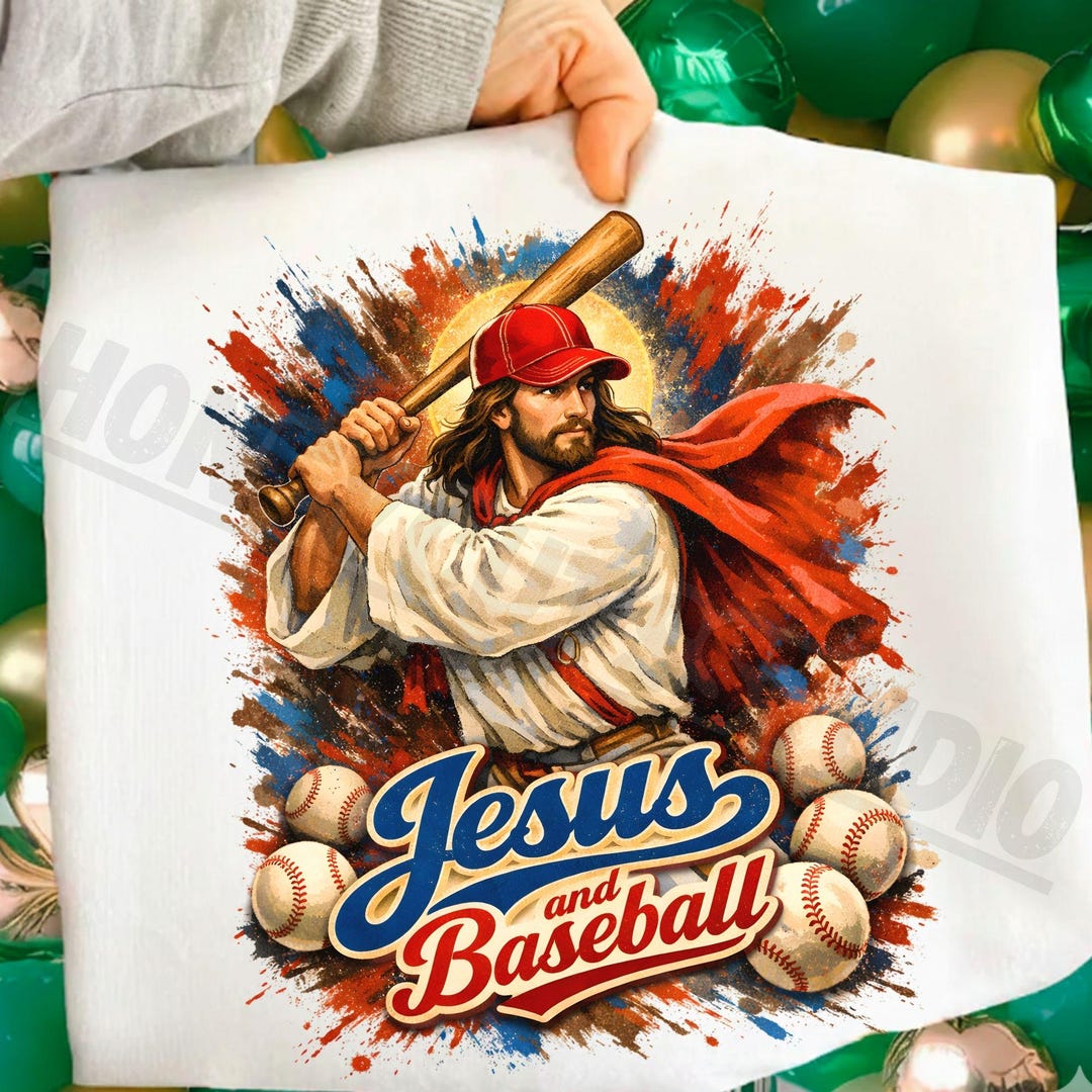 Jesus and Baseball PNG, Christian Faith Design (digital Download) - Etsy