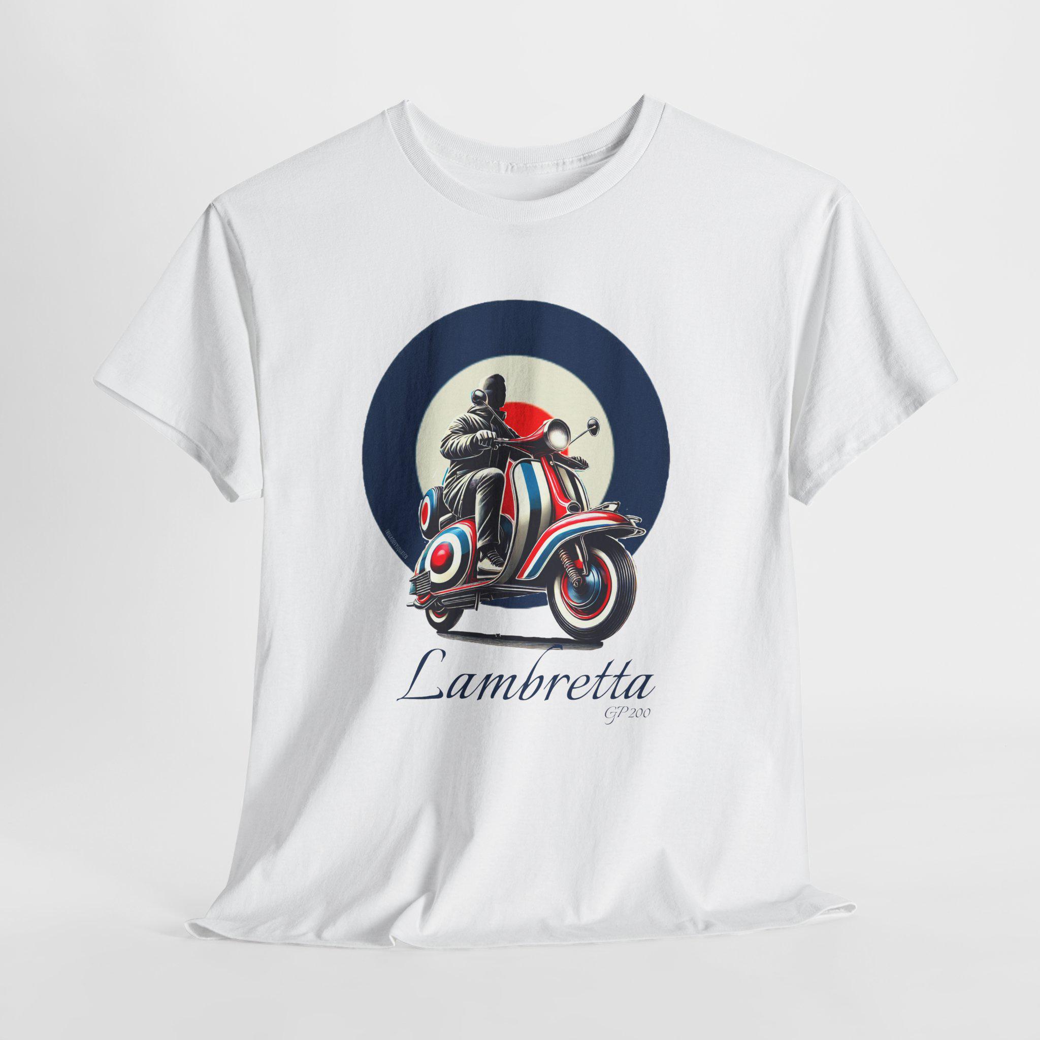 Lambretta Maglietta Uomo A Righe Modello LB9102, Girocollo In Puro Cotone, Maniche Corte Con Logo Ricamato, Taglie Dalla 2XL Alla 5XL