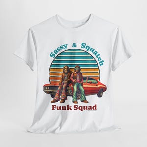 Squatch Funk Tee, Bigfoot Humor Shirt, sassy Starsky and Hutch, 70&#39;s Vibes, Unisex Graphic T-Shirt, Sasquatch Tee, Funny Cryptid Gift, Retro