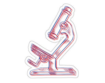 Flask Science Themed Sticker, 3D Illusion Red/blue Sticker, Fun Decals ...