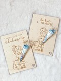 Personalized wooden card for the start of school – cash gift for schoolchild 2025