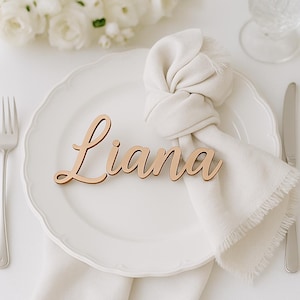 Wooden name cards, place cards, table cards, lettering, table decoration, table decoration, personalized name, wedding, celebration, birthday