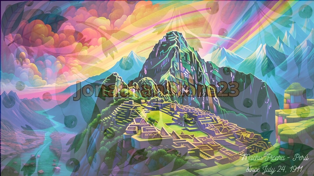 Machu Picchu Picture in Portrait , Landscape and Square Position,