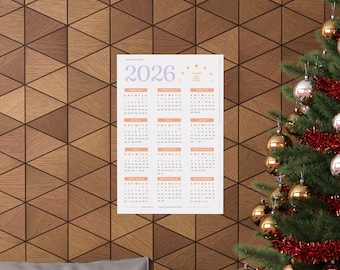 2026 Lunar Calendar Matte Vertical Poster